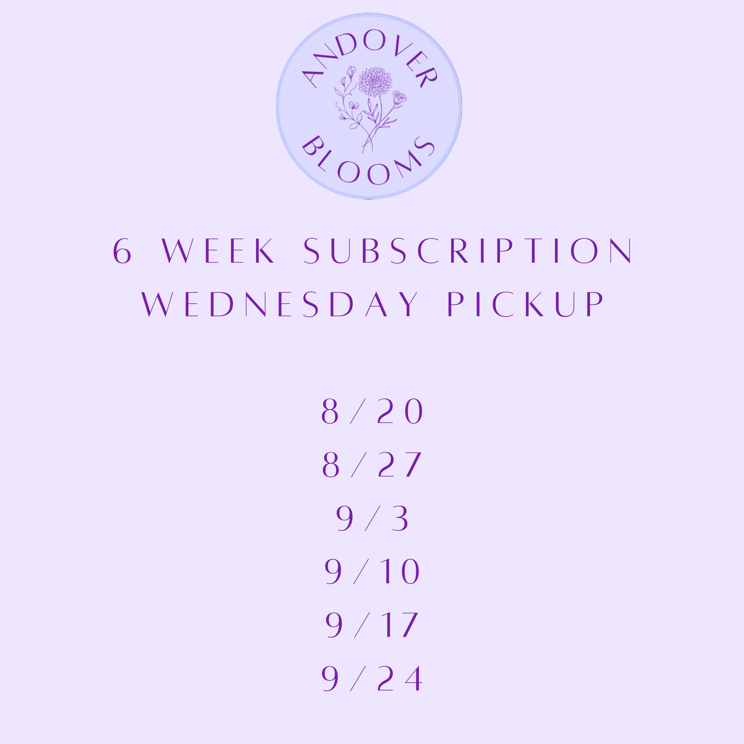 Late Summer 6 Weekly Flower Subscription - Wednesday